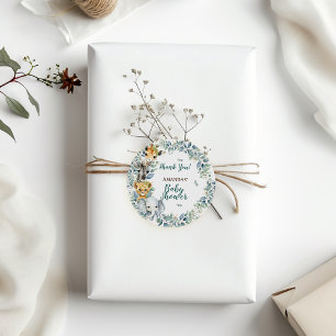 Jungle Safari Baby Shower Thank You Classic Round Sticker