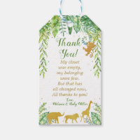 Jungle Safari Baby Shower Thank You Favor Tags