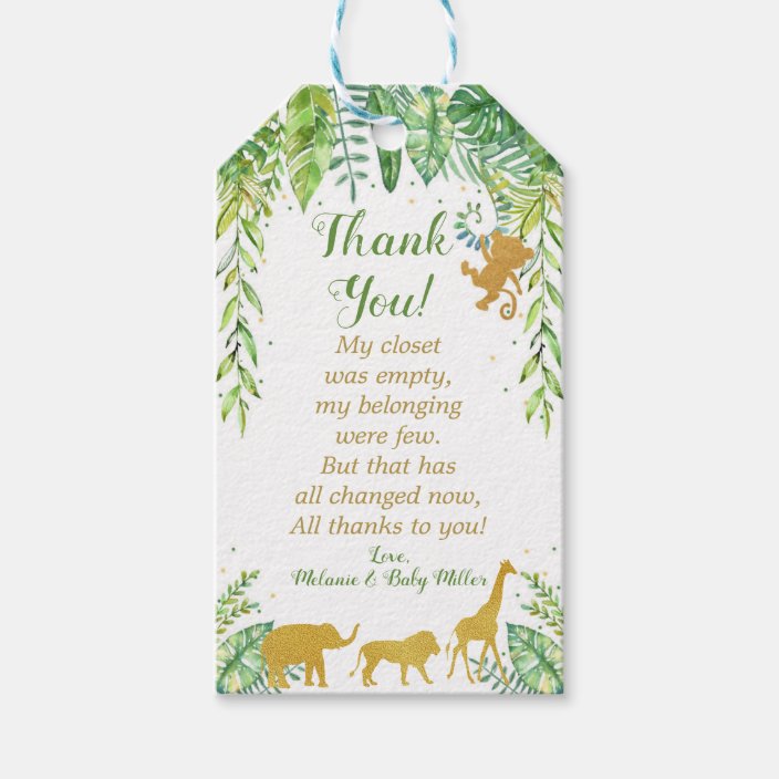Jungle Safari Baby Shower Thank You Favor Tags | Zazzle.com Jungle Safari Baby Shower Thank You Favor Tags | Zazzle.com
