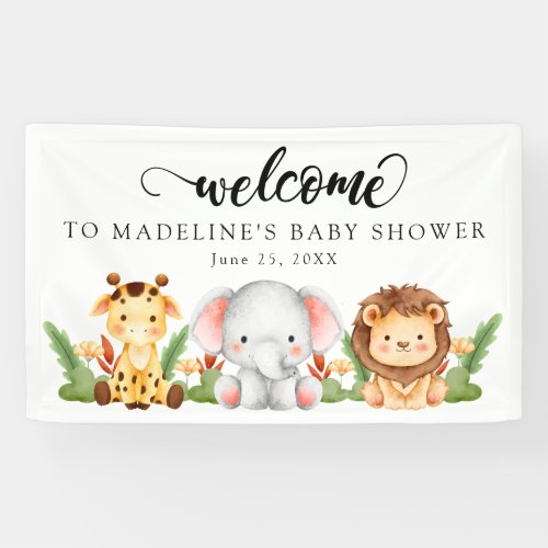 Jungle Safari Baby Shower Welcome Banner