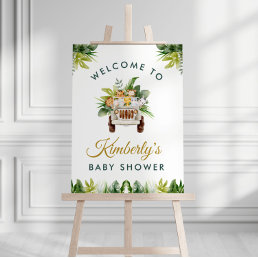 jungle safari baby shower welcome poster