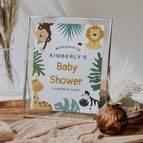 jungle safari baby shower welcome sign