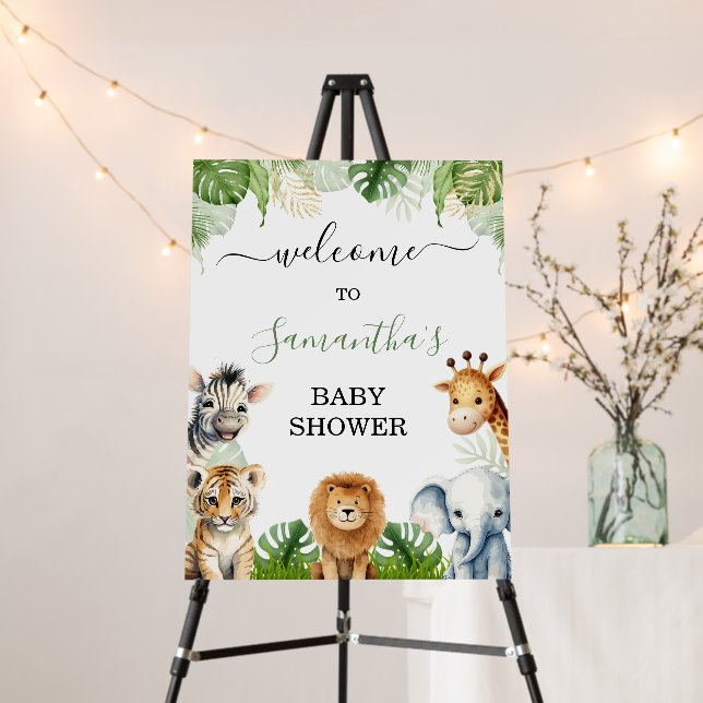 Jungle Safari Baby Shower Welcome Sign (In Situ (Stand))