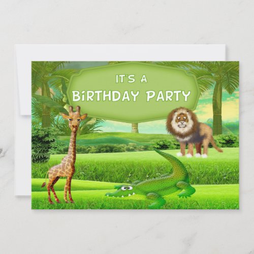 Jungle Safari Birthday Invitation