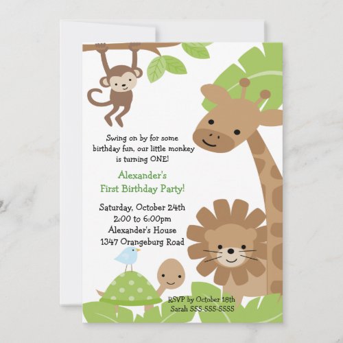 Jungle Safari Birthday Invitation