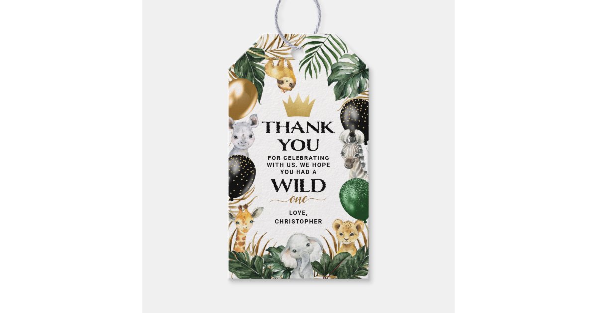 Jungle Safari Birthday Party Favor Thank You Theme Gift Tags Zazzle
