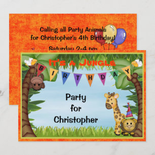 Jungle Safari Birthday Party Invitation