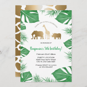 Jungle, Safari Birthday Party Invitation