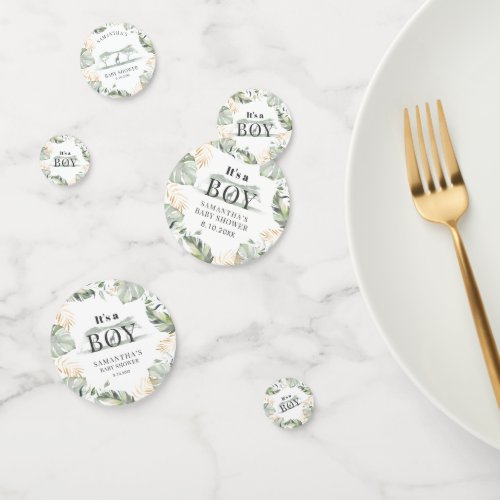 Jungle Safari Botanical Boy Baby Shower Confetti