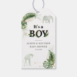 Jungle Safari Botanical Boy Baby Shower Gift Tags