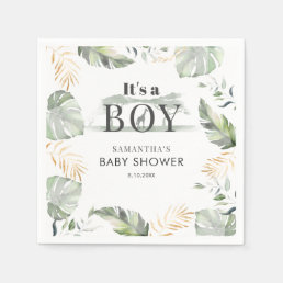 Jungle Safari Botanical Boy Baby Shower Paper Napkins