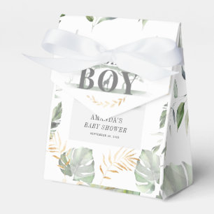 Jungle Safari Boy Giraffe Botanical Baby Shower Favor Boxes