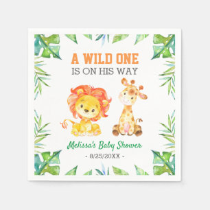 Jungle Safari Boy Wild One Baby Shower Sprinkle Napkins