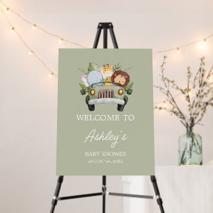 Jungle Safari Car Theme Boy Baby Shower Foam Board