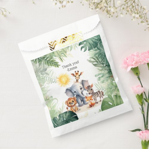 Jungle safari cute baby animals kids party theme favor bag