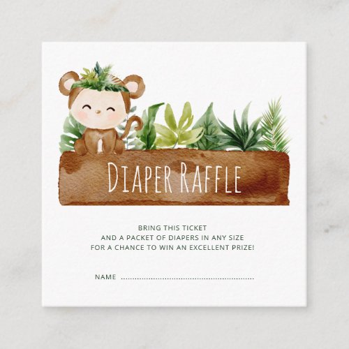 jungle safari diaper raffle ticket enclosure card