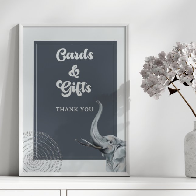 Jungle Safari Elephant Baby Shower Cards & Gifts Poster (Creator Uploaded)