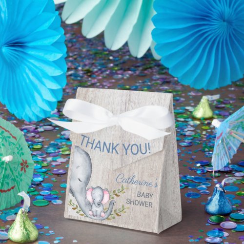 Jungle Safari Elephant Baby Shower Thank You Favor Boxes