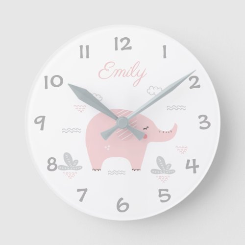 Jungle Safari Elephant KidsNursery Wall Clock