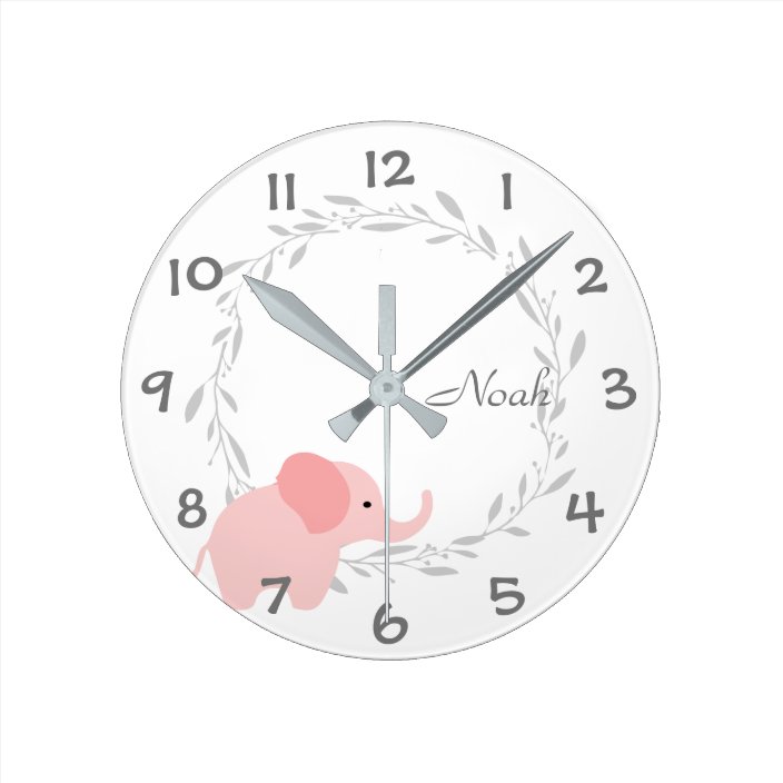 Jungle Safari Elephant Kids/Nursery Wall Clock