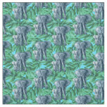 Jungle Safari Elephants Fabric