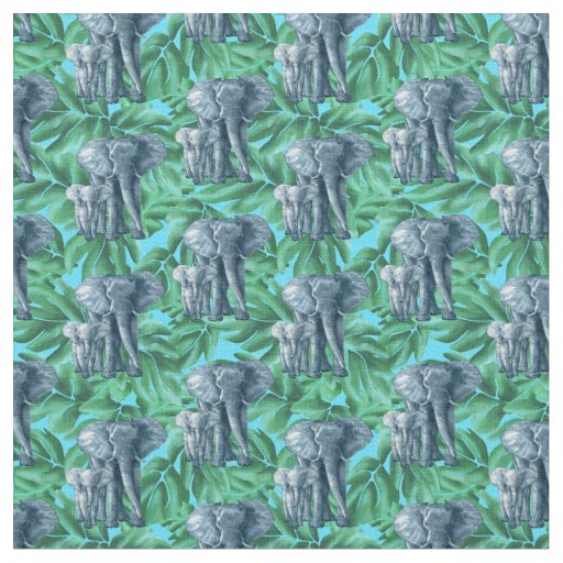 Jungle Safari Elephants Fabric