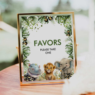 Jungle Safari Favors Party Sign
