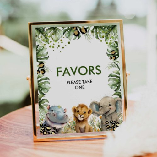 Jungle Safari Favors Party Sign 