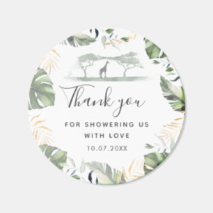 Jungle Safari Forest Palm Baby Shower Classic Round Sticker
