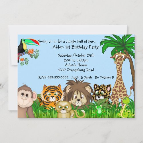 Jungle Safari Fun Birthay Party Personalized Invitation