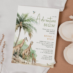 Jungle Safari Giraffe Adventure Baby Shower Invitation