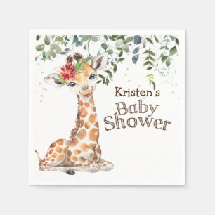 Jungle Safari Giraffe Baby Shower Napkins