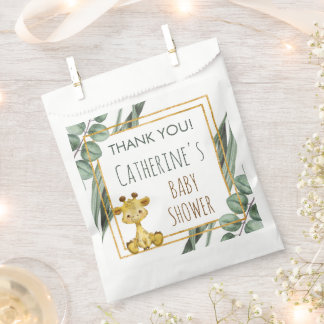 Jungle Safari Giraffe Baby Shower Thank You Favor Bag