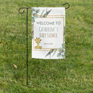 Jungle Safari Giraffe Baby Shower Welcome Garden Flag