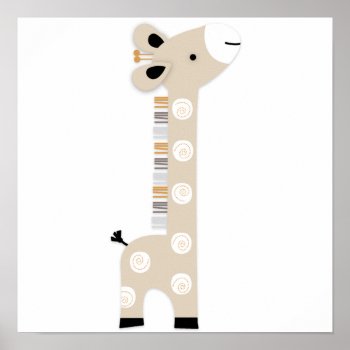 Jungle Safari Giraffe Nursery Art Poster by Personalizedbydiane at Zazzle