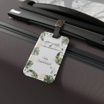 Jungle Safari Giraffe Palm Leaves Greenery Luggage Tag<br><div class="desc">Wild,  calm,  and elegant wedding gift for the honeymoon couple featuring a giraffe,  gold effect and green leaves. Perfect for wedding gifts or other special occasions</div>