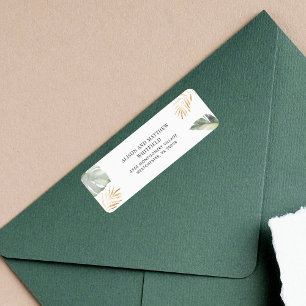 Jungle Safari Giraffe Palms Leaves Return Address Label