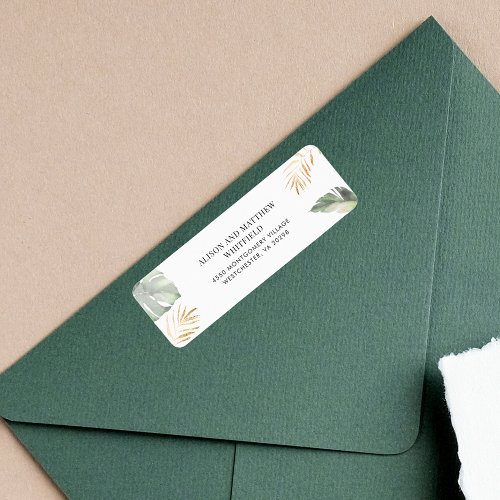 Jungle Safari Giraffe Palms Leaves Return Address Label