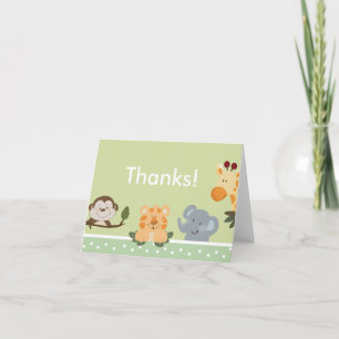 JUNGLE SAFARI GREEN Folded Thank you note
