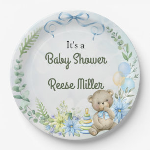 Jungle Safari Greenery Baby Shower Party Paper Plates