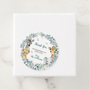 Jungle Safari Greenery Baby Shower Thank You Favor Tags