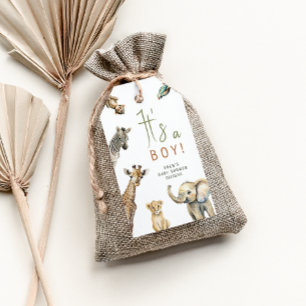 Jungle Safari It's a Boy Baby Shower Thank You Gift Tags
