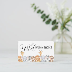 Jungle Safari "It's About To Get Wild" Baby Shower Enclosure Card