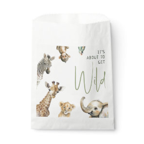 Jungle Safari It's about to wild Baby Shower Favor Bag