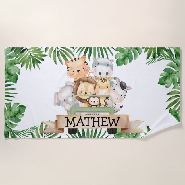 Jungle Safari Kids Beach Towel (Front)
