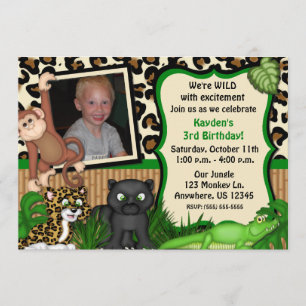 Jungle Safari Kids Birthday Invitation