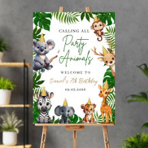 Jungle Safari Kids Birthday Party Welcome Sign