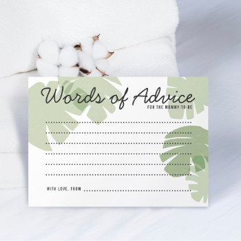 Jungle Safari Leaves Baby Shower Advice Card by pinkpinetree at Zazzle