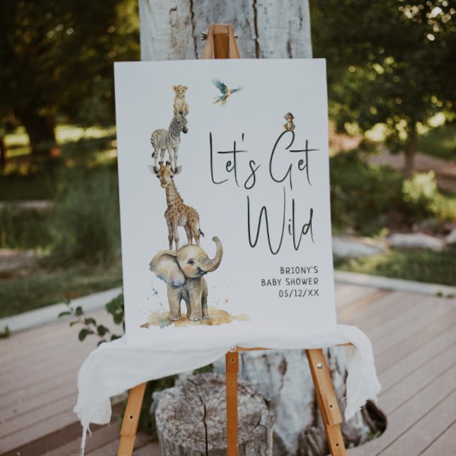 Jungle Safari Let's Get Wild Welcome Baby Shower Foam Board (Creator Uploaded)