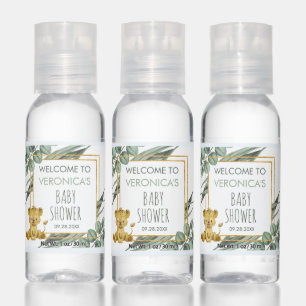 Jungle Safari Lion Baby Shower Welcome Hand Sanitizer